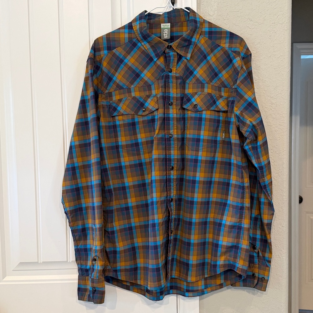 Stio Men's Eddy Shirt LS Multicolor Plaid, Medium